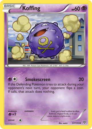 Koffing 57/135 Black & White Plasma Storm