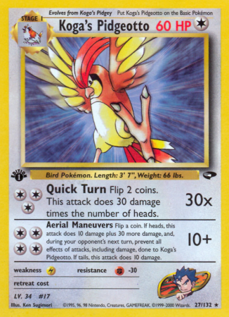 Koga's Pidgeotto 27/132 Gym Gym Challenge