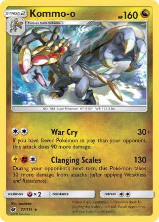 Kommo-o 77/111 Sun & Moon Crimson Invasion