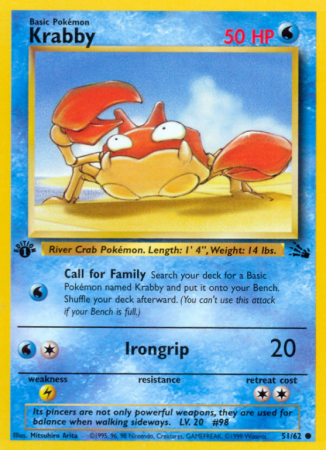 Krabby 51/62 Base Fossil