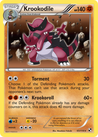 Krookodile 65/114 Black & White Black & White