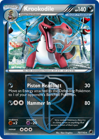 Krookodile 70/116 Black & White Plasma Freeze