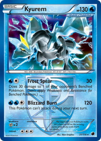 Kyurem 31/116 Black & White Plasma Freeze