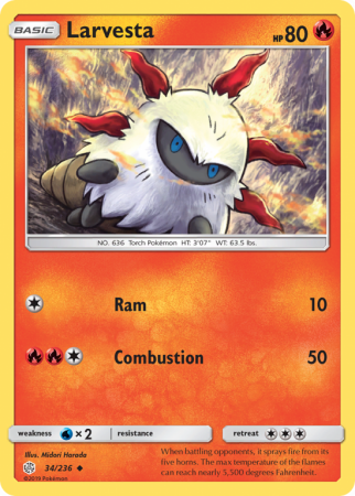 Larvesta 34/236 Sun & Moon Cosmic Eclipse