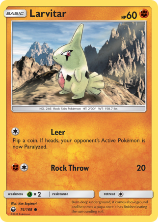 Larvitar 74/168 Sun & Moon Celestial Storm
