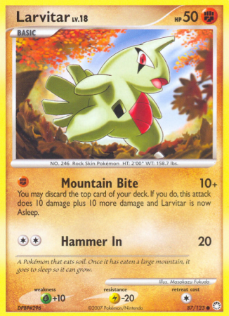 Larvitar 87/123 Diamond & Pearl Mysterious Treasures