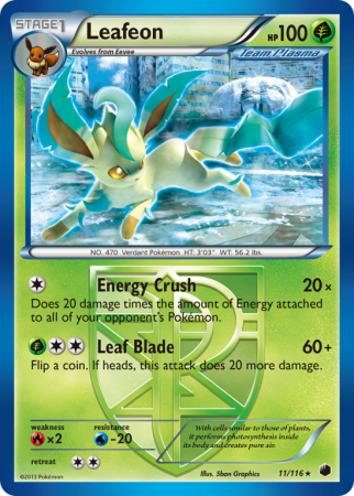 Leafeon 11/116 Black & White Plasma Freeze
