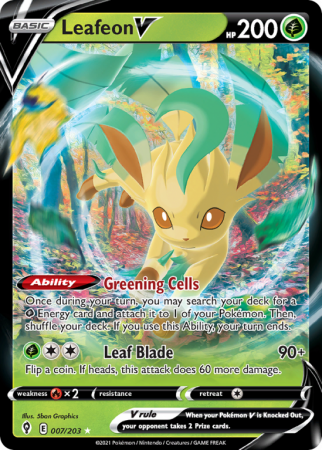 Leafeon V 7/203 Sword & Shield Evolving Skies