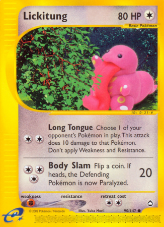 Lickitung 90/186 E-Card Aquapolis