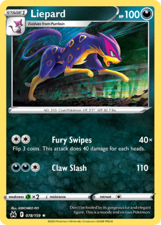Liepard 78/159 Sword & Shield Crown Zenith