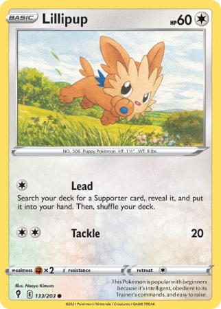 Lillipup 133/203 Sword & Shield Evolving Skies