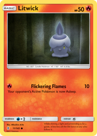 Litwick 11/145 Sun & Moon Guardians Rising