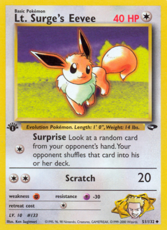 Lt. Surge's Eevee 51/132 Gym Gym Challenge
