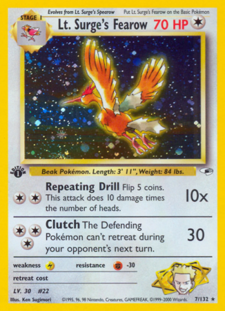 Lt. Surge's Fearow 7/132 Gym Gym Heroes