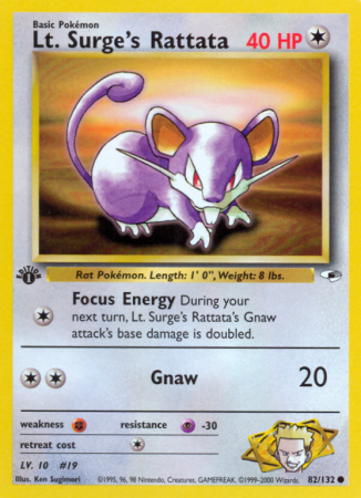 Lt. Surge's Rattata 82/132 Gym Gym Heroes
