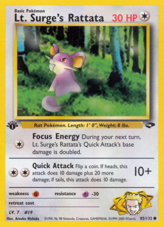 Lt. Surge's Rattata 85/132 Gym Gym Challenge