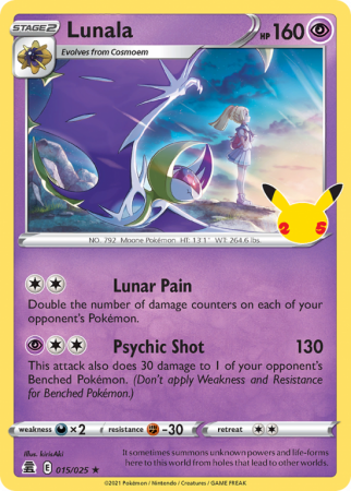 Lunala 15/25 Sword & Shield Celebrations