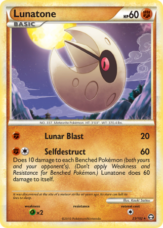 Lunatone 25/102 HeartGold & SoulSilver HS—Triumphant
