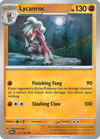 Lycanroc 117/197 Scarlet & Violet Obsidian Flames