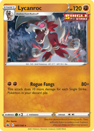 Lycanroc 87/198 Sword & Shield Chilling Reign