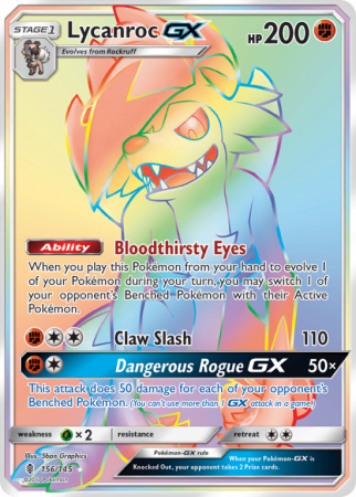 Lycanroc-GX 156/145 Sun & Moon Guardians Rising
