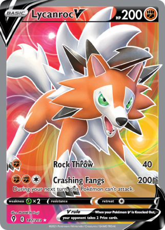 Lycanroc V 187/203 Sword & Shield Evolving Skies