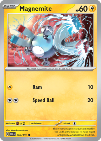 Magnemite 63/197 Scarlet & Violet Obsidian Flames