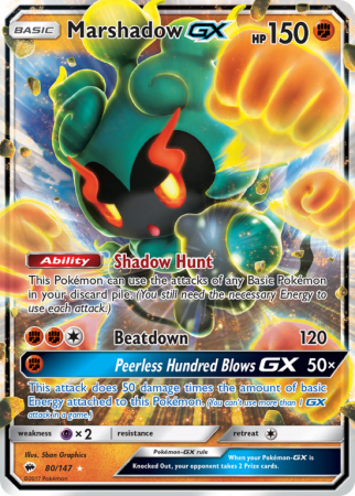 Marshadow-GX 80/147 Sun & Moon Burning Shadows