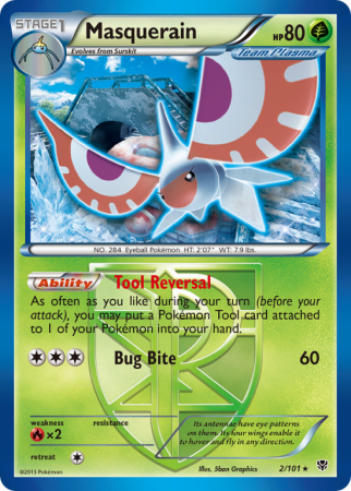 Masquerain 2/101 Black & White Plasma Blast