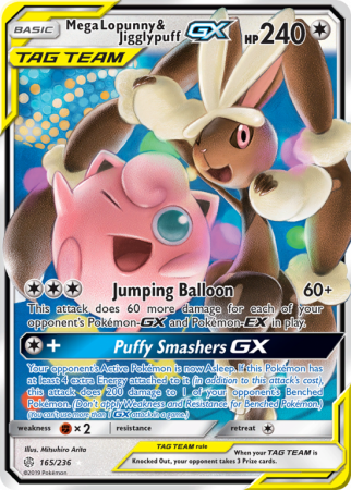 Mega Lopunny & Jigglypuff-GX 165/236 Sun & Moon Cosmic Eclipse