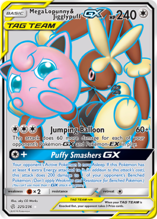 Mega Lopunny & Jigglypuff-GX 225/236 Sun & Moon Cosmic Eclipse