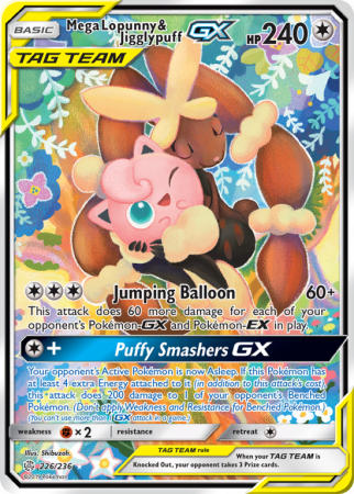 Mega Lopunny & Jigglypuff-GX 226/236 Sun & Moon Cosmic Eclipse