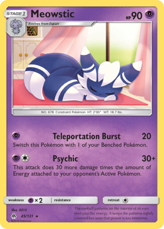 Meowstic 45/131 Sun & Moon Forbidden Light