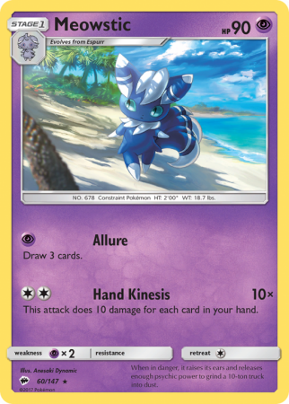 Meowstic 60/147 Sun & Moon Burning Shadows