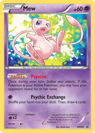 Mew BW98/101 Black & White BW Black Star Promos