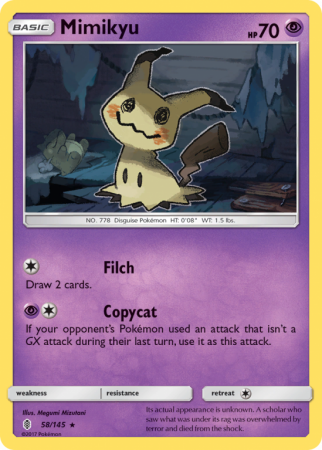 Mimikyu 58/145 Sun & Moon Guardians Rising