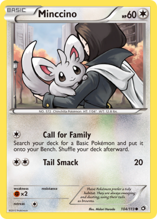 Minccino 104/113 Black & White Legendary Treasures