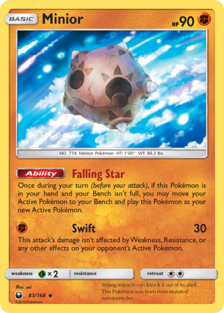 Minior 83/168 Sun & Moon Celestial Storm
