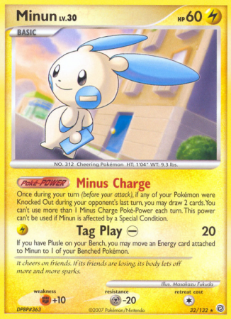 Minun 32/132 Diamond & Pearl Secret Wonders