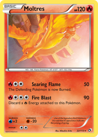 Moltres 22/113 Black & White Legendary Treasures