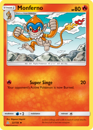 Monferno 22/156 Sun & Moon Ultra Prism