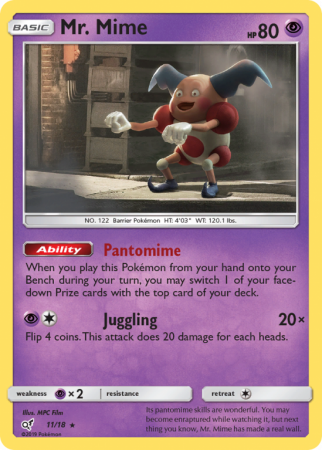 Mr. Mime 11/18 Sun & Moon Detective Pikachu