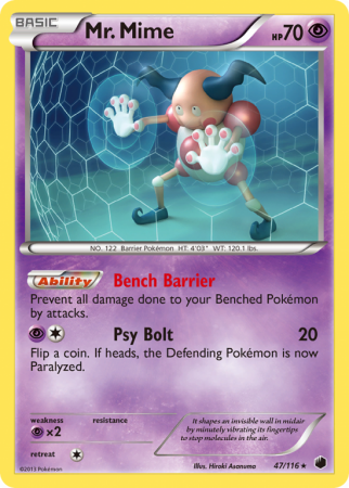 Mr. Mime 47/116 Black & White Plasma Freeze