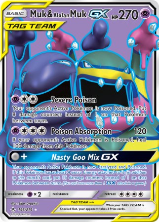 Muk & Alolan Muk-GX 196/214 Sun & Moon Unbroken Bonds