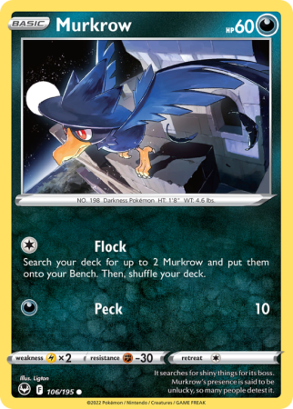 Murkrow 106/195 Sword & Shield Silver Tempest