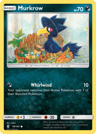 Murkrow 78/145 Sun & Moon Guardians Rising