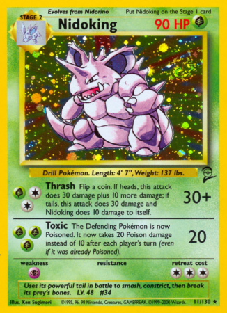 Nidoking 11/130 Base Base Set 2