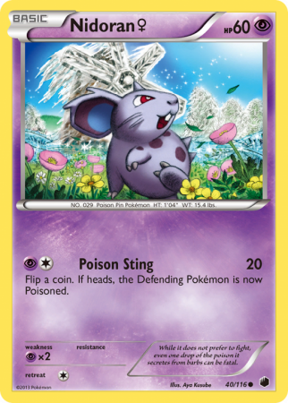Nidoran ♀ 40/116 Black & White Plasma Freeze