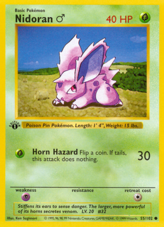 Nidoran ♂ 55/102 Base Base Set