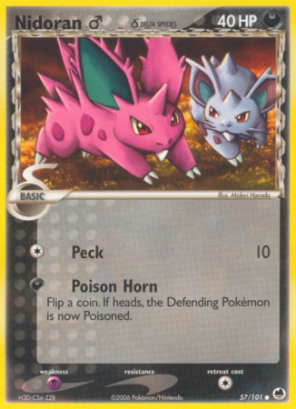 Nidoran ♂ δ 57/101 EX Dragon Frontiers
